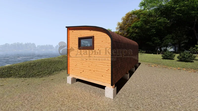 Баня «Парус» из кедра 6х2,2 метра (вариант 1)
